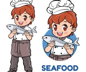 Seafood chef vector