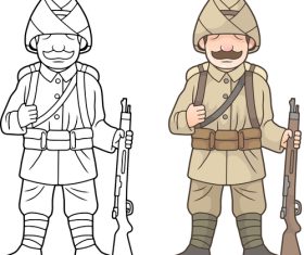 Soldier colouring book vector