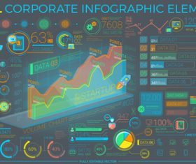 Startup corporate infographics vector