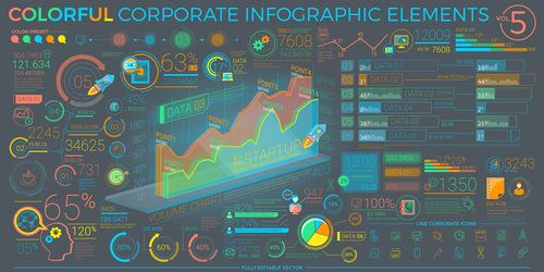 Startup corporate infographics vector