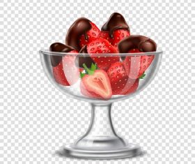 Strawberry vector in glass