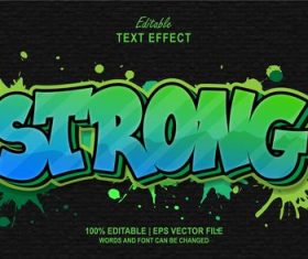 Strong 3d idea editable text effect vector