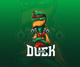 Super duck logo vector