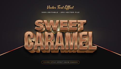 Sweet caramel vector text effect