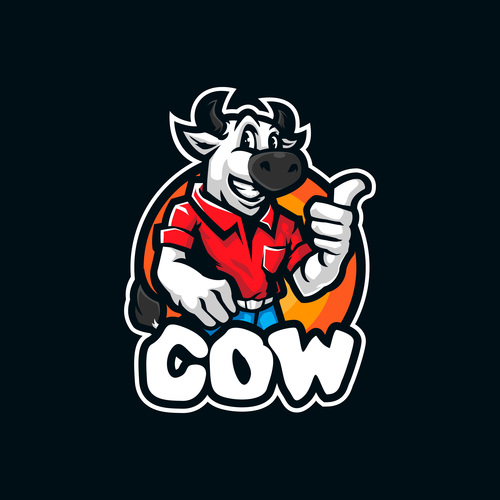 Thumbs up cow vector logo