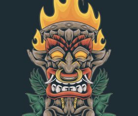 Tiki statue vector