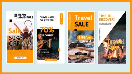 Time to discover travel advertising vector