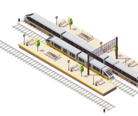 Trains station vector