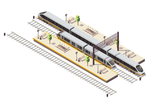 Trains station vector