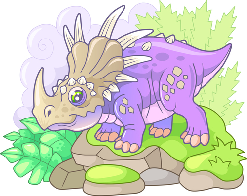 Triceratops colorful vector
