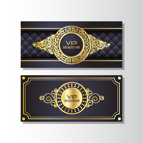VIP card golden circle design vector