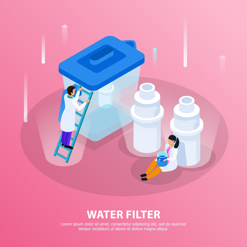Water filter cartoon vector