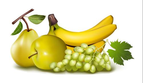 Bananas pears green raisins and apples vector illustration