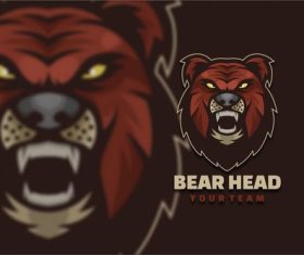 Bear Head Character Mascot Logo vector
