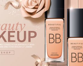 Beauty makeup skin vector ads