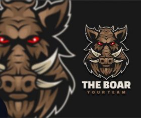 Boar Head Character Mascot Logo vector