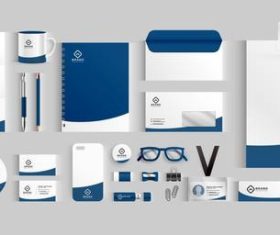 Business brand stationery dark blue background design vector