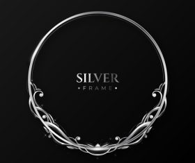 Circle silver frame vector