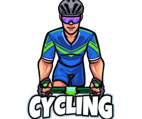 Cycling Bike Sport Character Mascot Logo vector