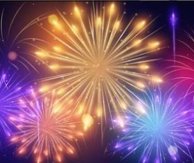 Dazzling fireworks vector