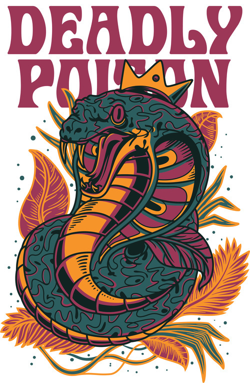 Deadly poison vector t-shirt illustrations
