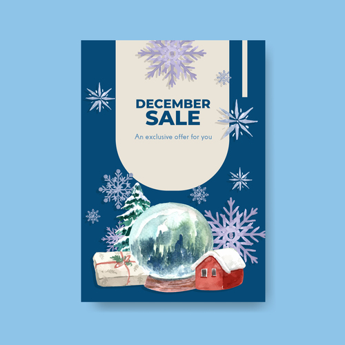 December sale posters design vector