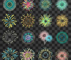 Different fireworks vector