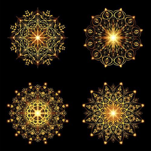 Different pattern mandala decorative background vector