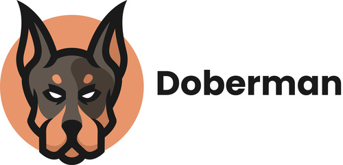 Doberman Simple Mascot Logo vector