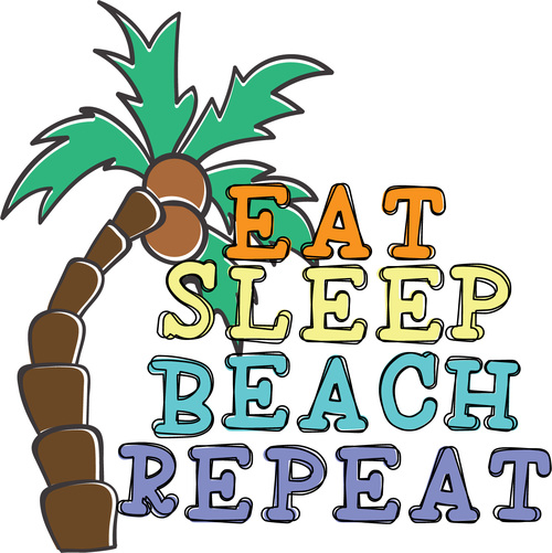 Eat sleep beach repeat vector