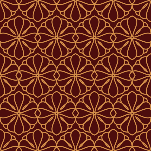 Engraved flower art deco seamless pattern vector