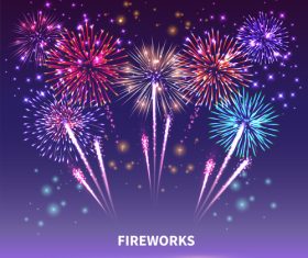 Fireworks pattern vector in the sky
