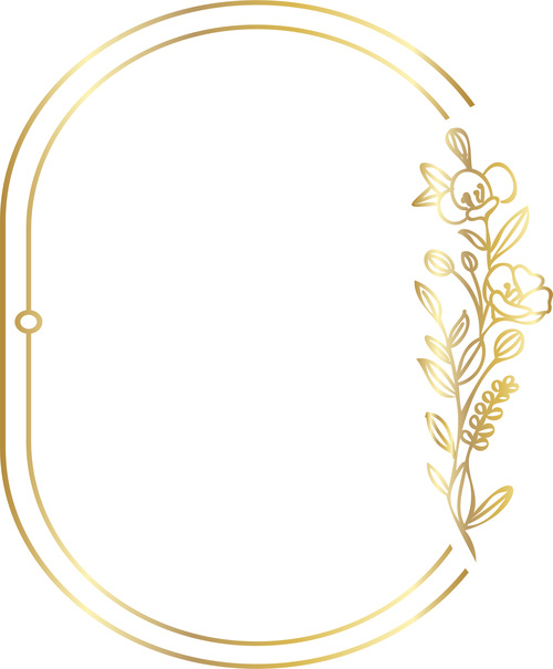 Floral golden frame vector