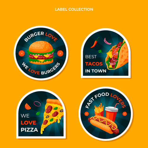 Food label collection vector