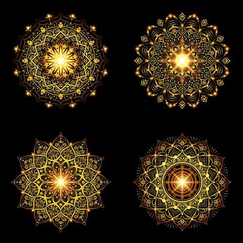 Four kinds of mandala decorative background vector