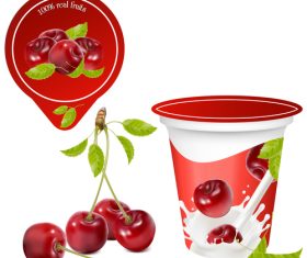 Fruit yogurt vector illustration