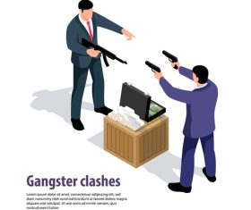 Gangster clashes illustration vector