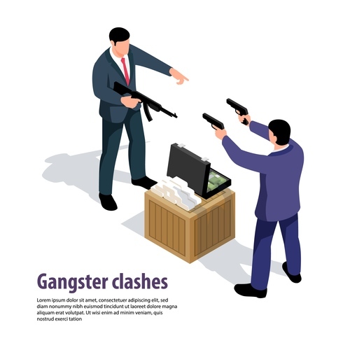 Gangster clashes illustration vector