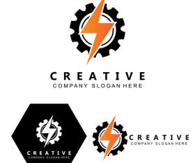 Gear and lightning vector