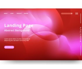 Gradient landing page abstract background vector