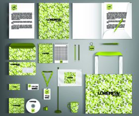 Grass green corporate identity template vector