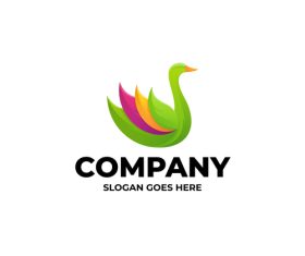 Green Goose Gradient Logo Design Template vector