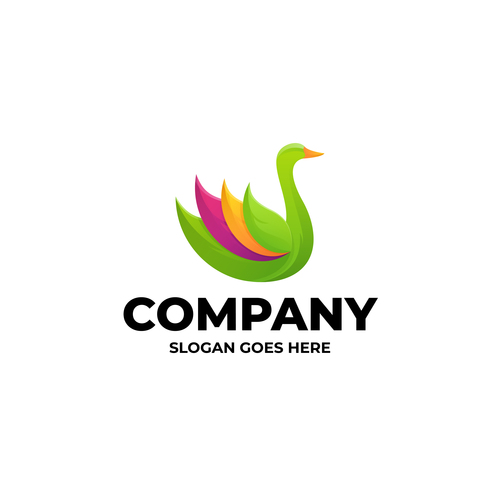 Green Goose Gradient Logo Design Template vector