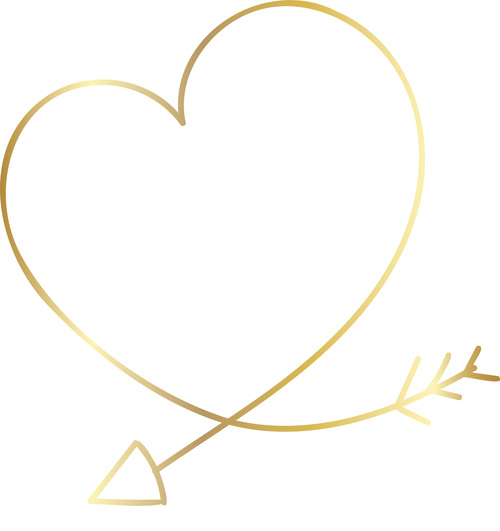 Heart golden frame vector