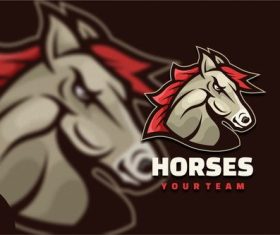 Horse Head Character Mascot Logo vector