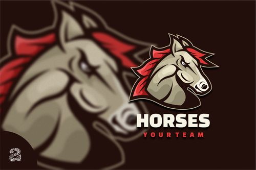 Horse Head Character Mascot Logo vector