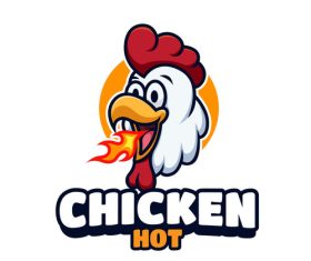 Hot Chicken Cartoon Logo vector
