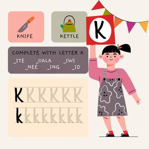 K letter spelling vector