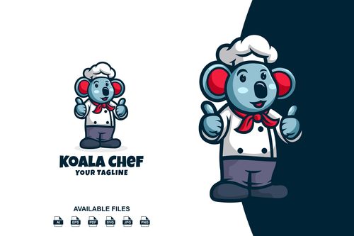 Koala Chef Logo Mascot vector