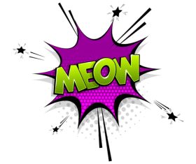 Meow pop art font vector
